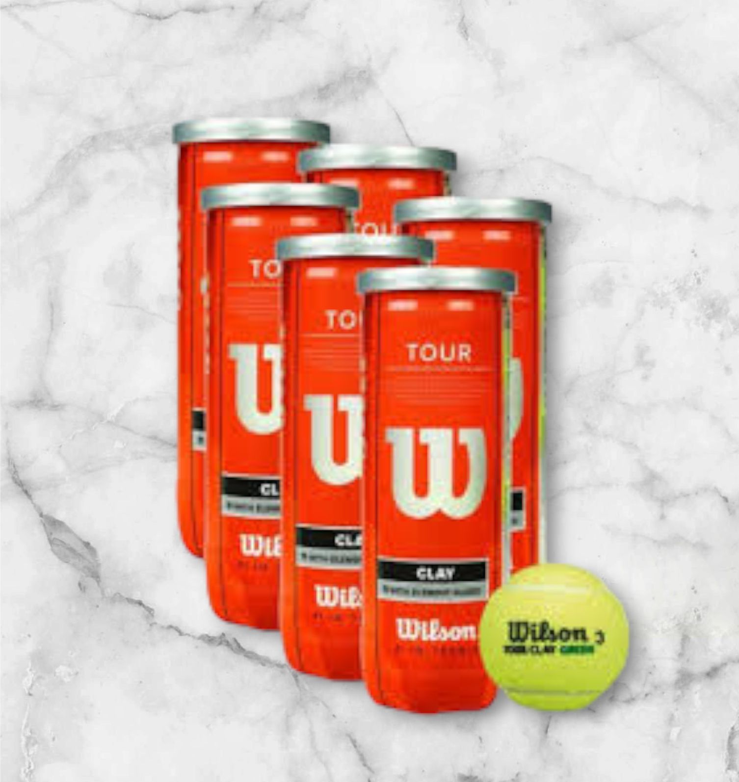 3 Tubos de pelotas Wilson Tour Clay - tubo naranja - Imagen 2